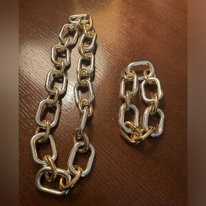 Two Tone Ralph Lauren Necklace & Bracelet Set